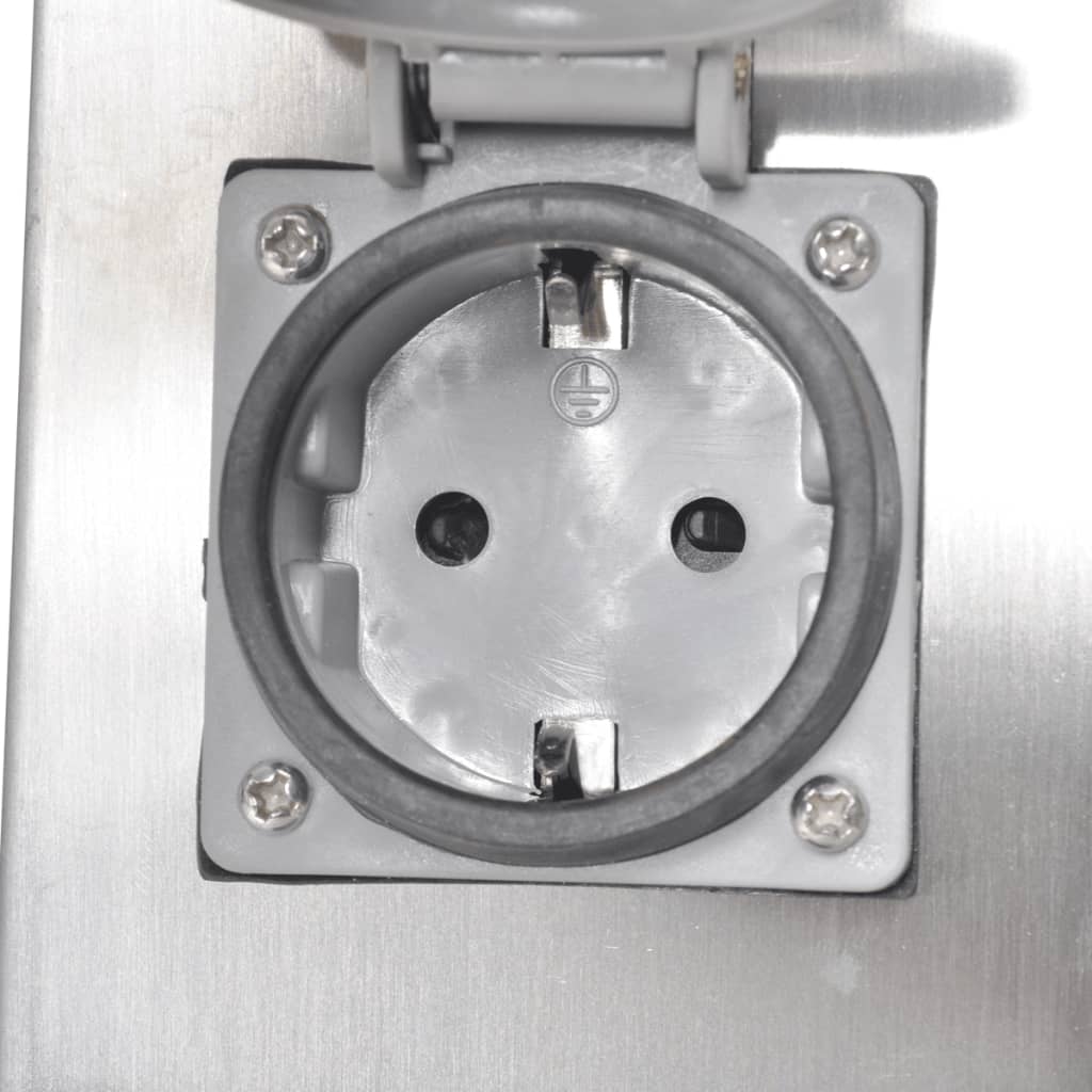 Presa Elettrica da Giardino a Pilastro in Acciaio Inossidabile - homemem39