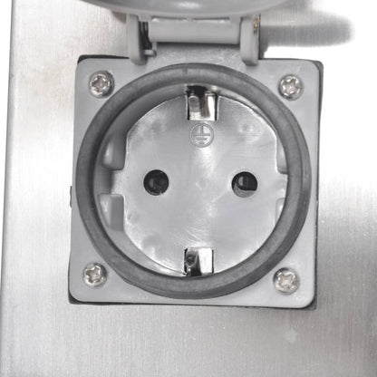 Presa Elettrica da Giardino a Pilastro in Acciaio Inossidabile - homemem39