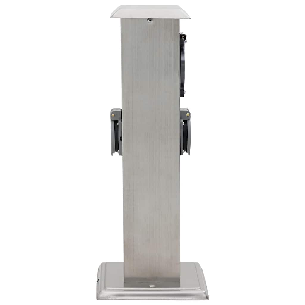 Presa Elettrica da Giardino a Pilastro Acciaio Inox con Timer - homemem39