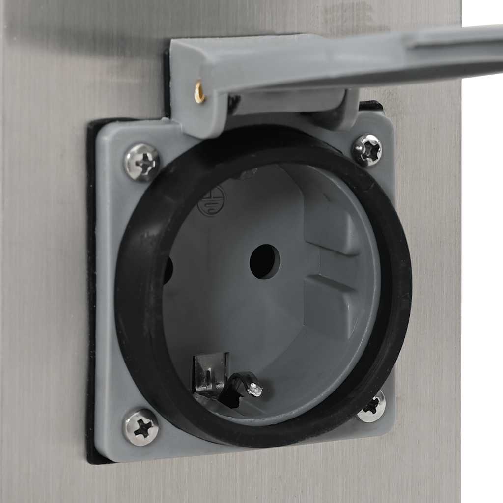 Presa Elettrica da Giardino a Pilastro Acciaio Inox con Timer - homemem39