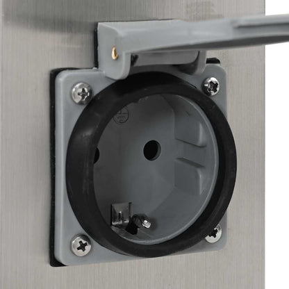 Presa Elettrica da Giardino a Pilastro Acciaio Inox con Timer - homemem39