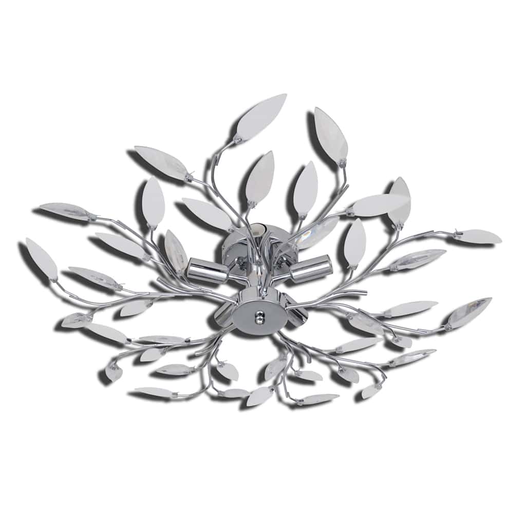 Lampada da Soffitto Bianca Trasparente Cristalli Acrilici 5 E14 | homemem39