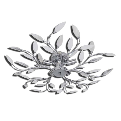 Lampada da Soffitto Bianca Trasparente Cristalli Acrilici 5 E14 | homemem39