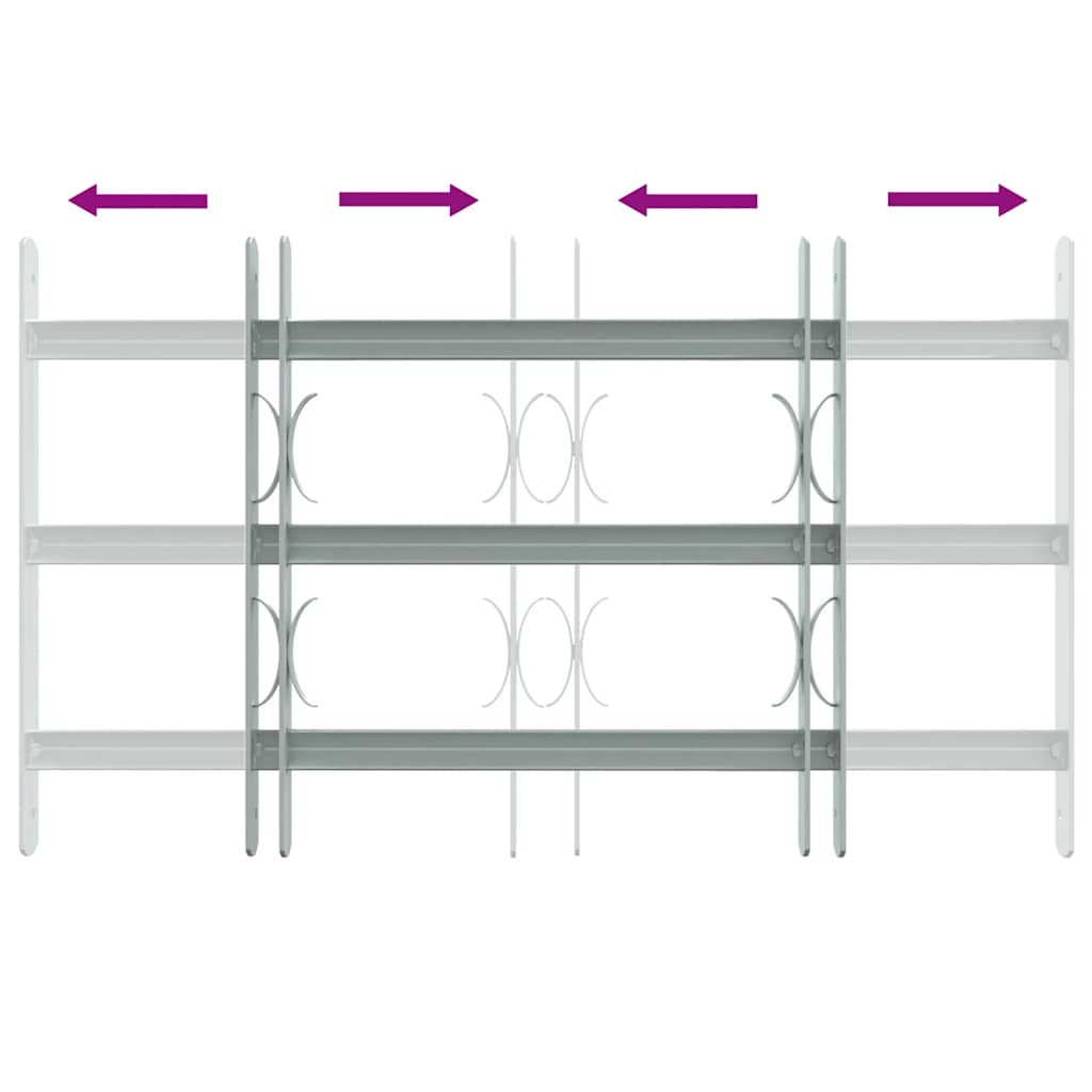 Grate per Finestre Regolabili 3 Barre Trasversali 500-650 mm
