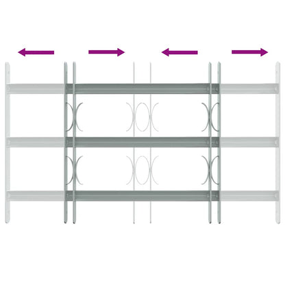 Grate per Finestre Regolabili 3 Barre Trasversali 500-650 mm