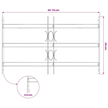 Griglie per finestre 500-650 mm Acciaio zincato Argento | homemem39
