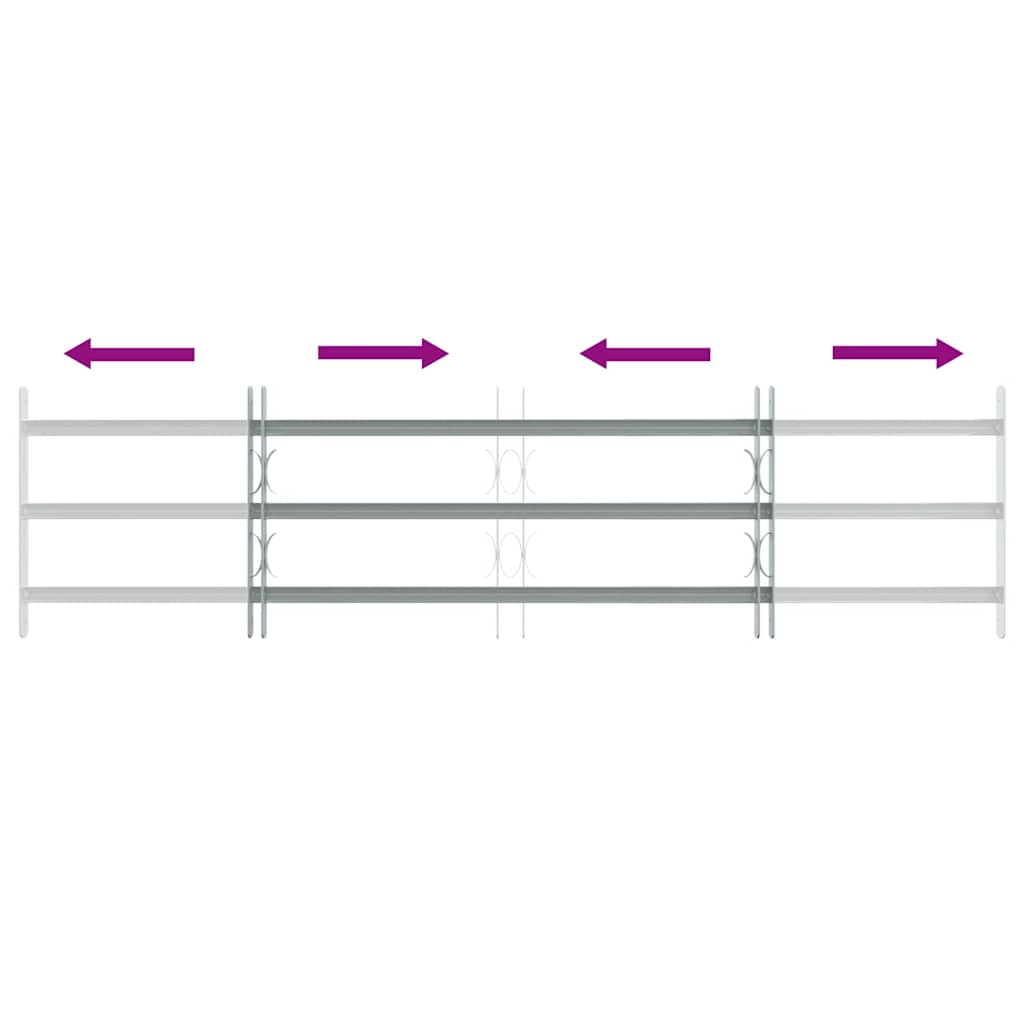 Grate per Finestre Regolabili 3 Barre Trasversali 1000-1500 mm