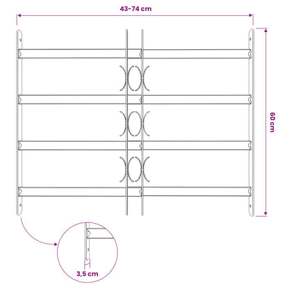 Griglie per finestre 500-650 mm Acciaio zincato Argento | homemem39