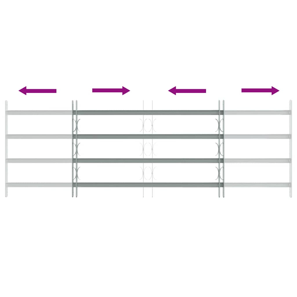 Grate per Finestre Regolabili 4 Barre Trasversali 1000-1500 mm