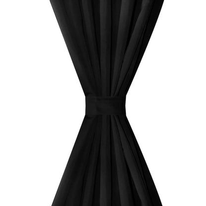 Tende Micro-Raso Nere 2 pezzi con Occhielli 140 x 225 cm | homemem39