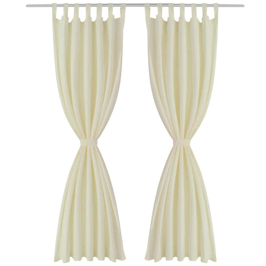 Tende Micro-Raso Crema 2 pezzi con Occhielli 140 x 245 cm | homemem39