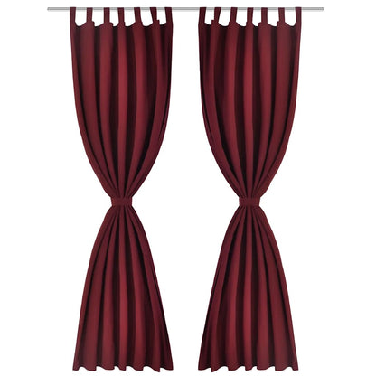 Tende in Micro-Raso Bordò 2 pz con Occhielli 140 x 175 cm | homemem39