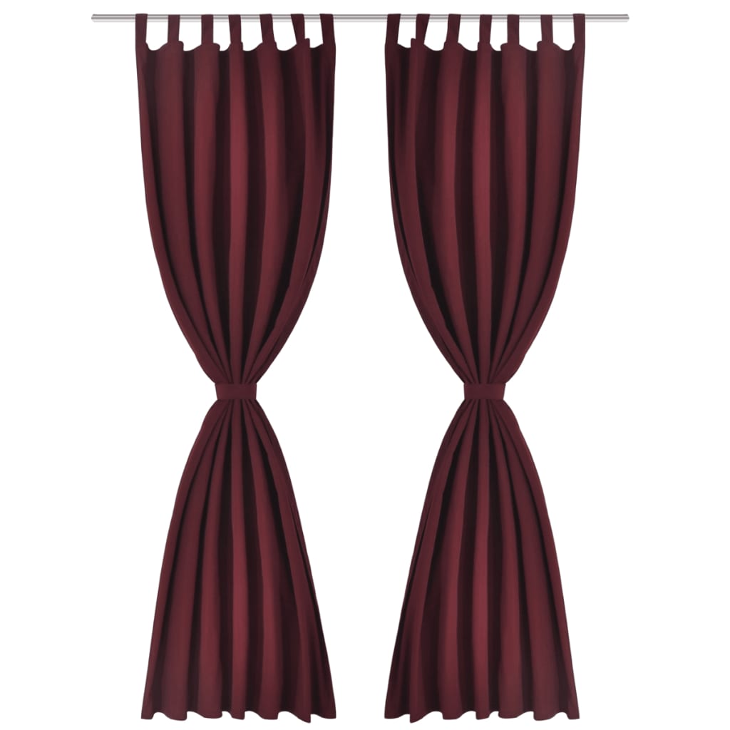 Tende Micro-Raso Bordò 2 pezzi con Occhielli 140 x 225 cm | homemem39