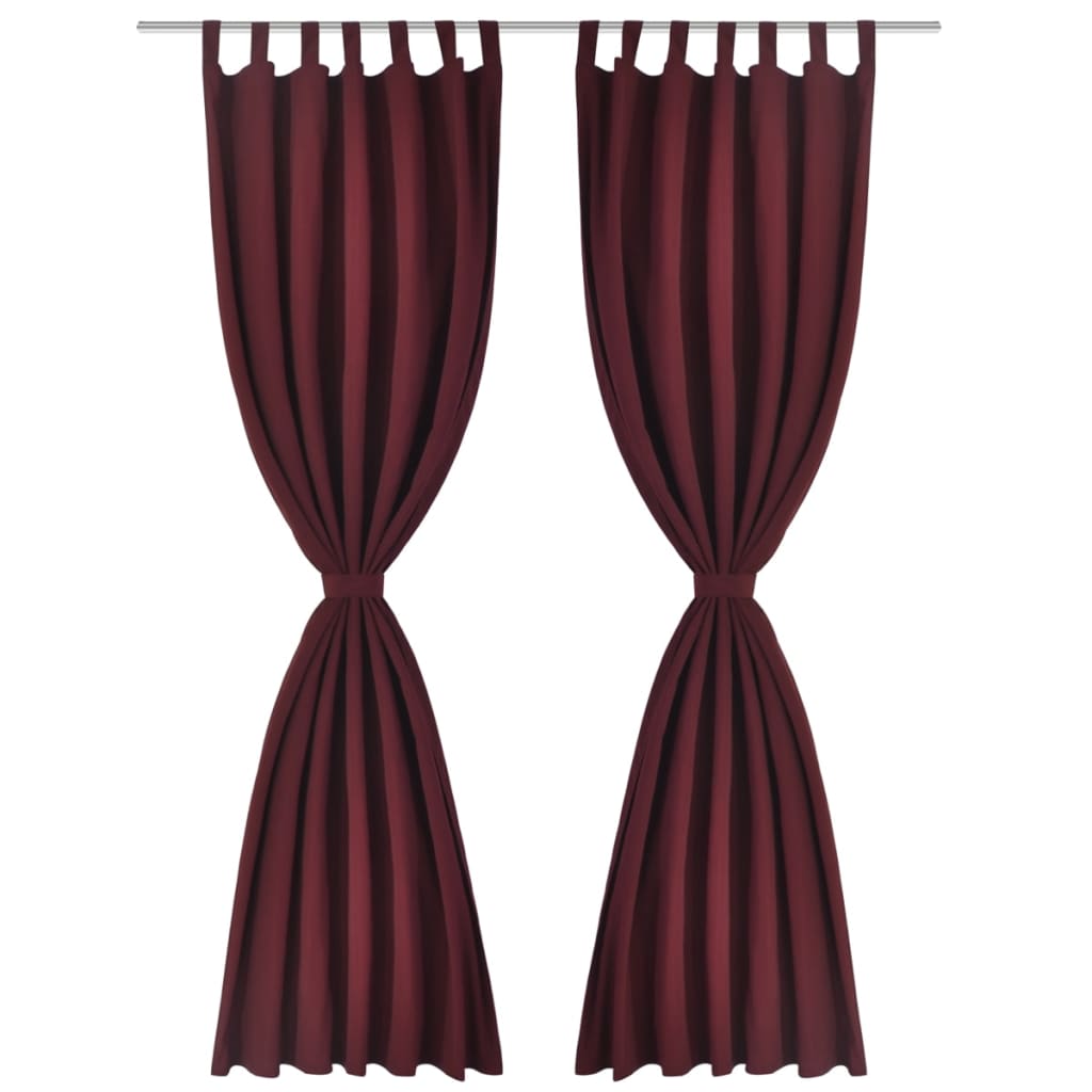 Tende Micro-Raso Bordò 2 pezzi con Occhielli 140 x 245 cm | homemem39