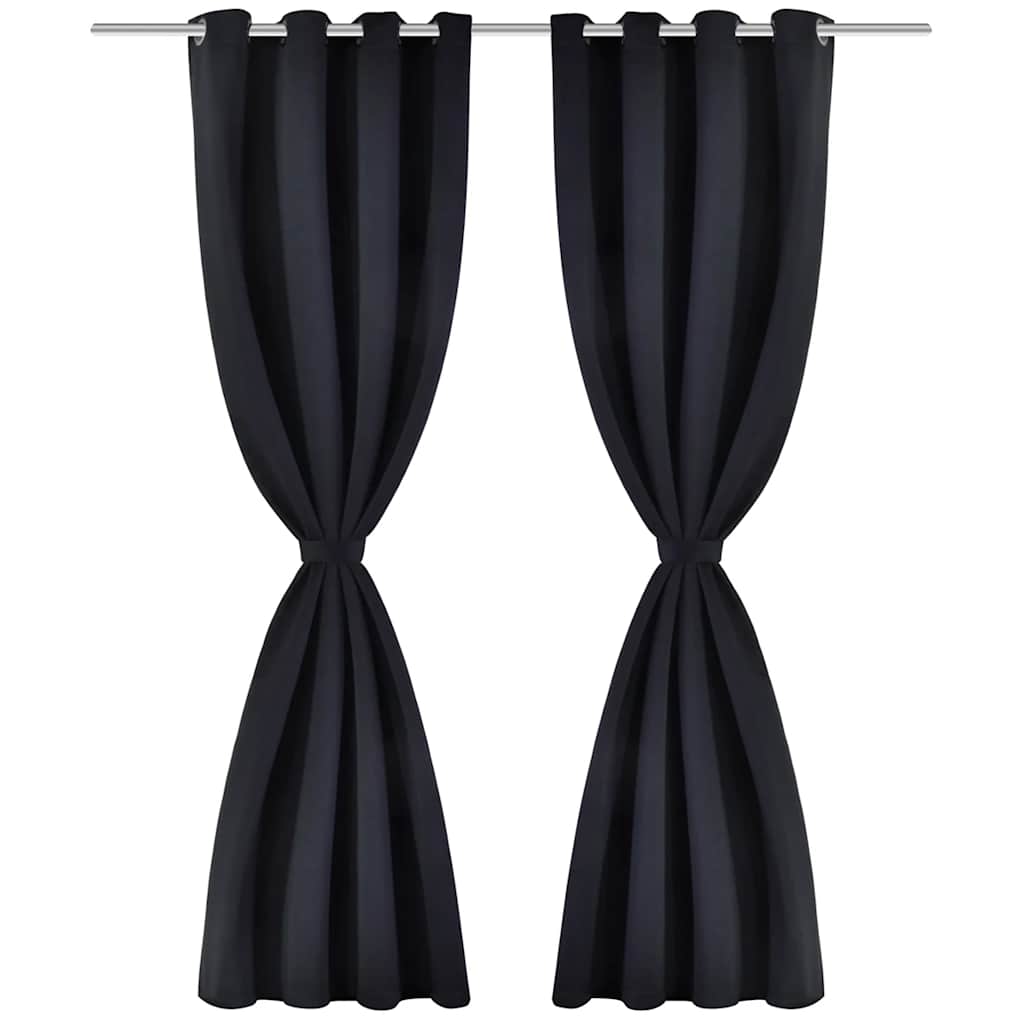 Tenda Termica Oscurante Foderata Nera Blackout 135 x 245 cm 2 pz | homemem39
