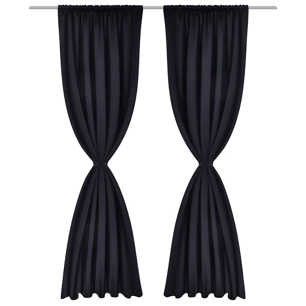 Tende Oscuranti Nere 2 pz con Orlo Ribattuto 135 x 245 cm | homemem39