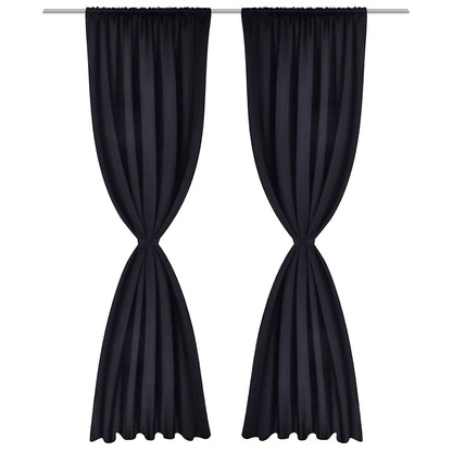 Tende Oscuranti Nere 2 pz con Orlo Ribattuto 135 x 245 cm | homemem39
