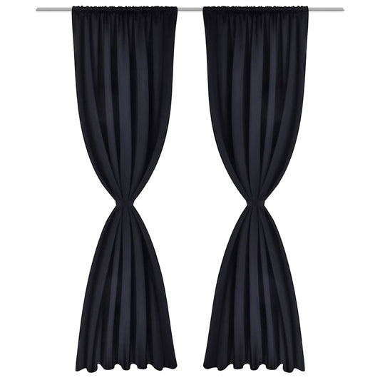 Tende Oscuranti Nere 2 pz con Orlo Ribattuto 135 x 245 cm | homemem39