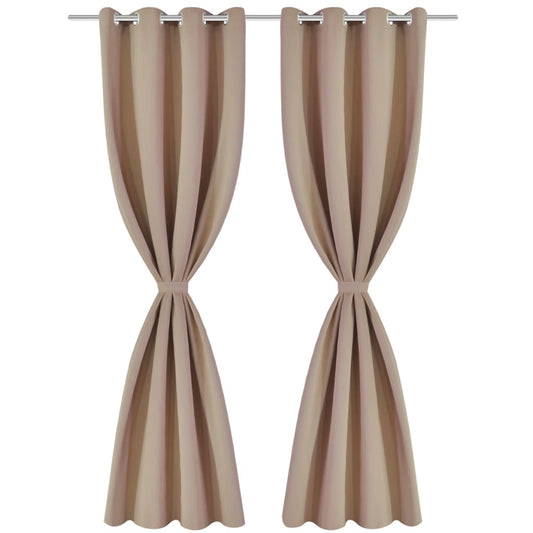 Tende Oscuranti Blackout Crema con Anelli di Metallo 135 x 245 cm 2 pz | homemem39
