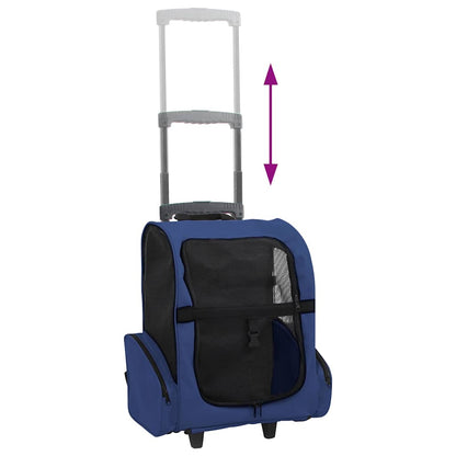 Trolley Trasportino per Animali Pieghevole Multifunzione Blu - homemem39