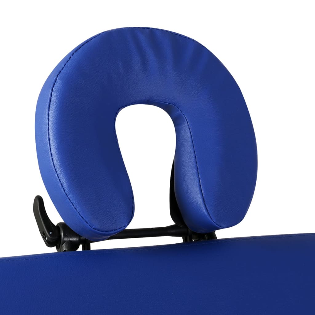 Lettino Pieghevole da Massaggio Blu 2 Zone con Telaio Legno | homemem39