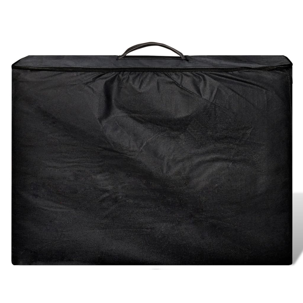 Lettino Pieghevole da Massaggio Nero 3 Zone con Telaio Legno | homemem39