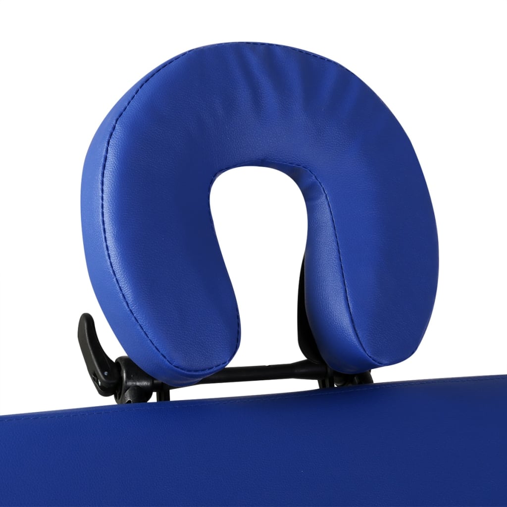 Lettino Pieghevole da Massaggio Blu 2 Zone con Telaio Legno | homemem39