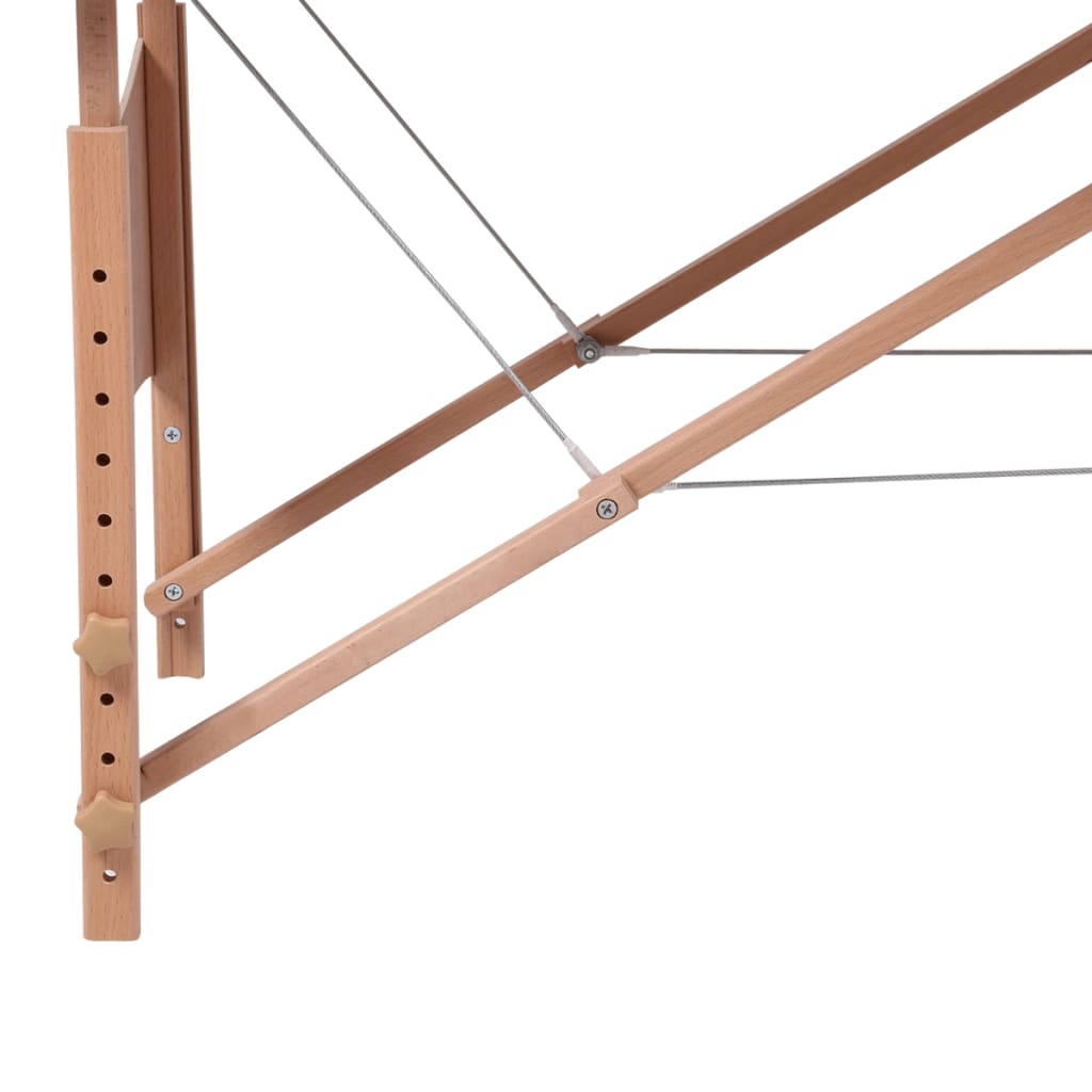 Lettino Pieghevole da Massaggio Nero 4 Zone con Telaio Legno | homemem39