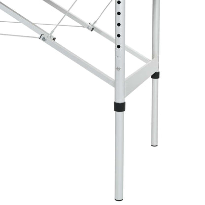 Lettino Massaggio Pieghevole Bianco Crema 4 Zone con Telaio Alluminio | homemem39
