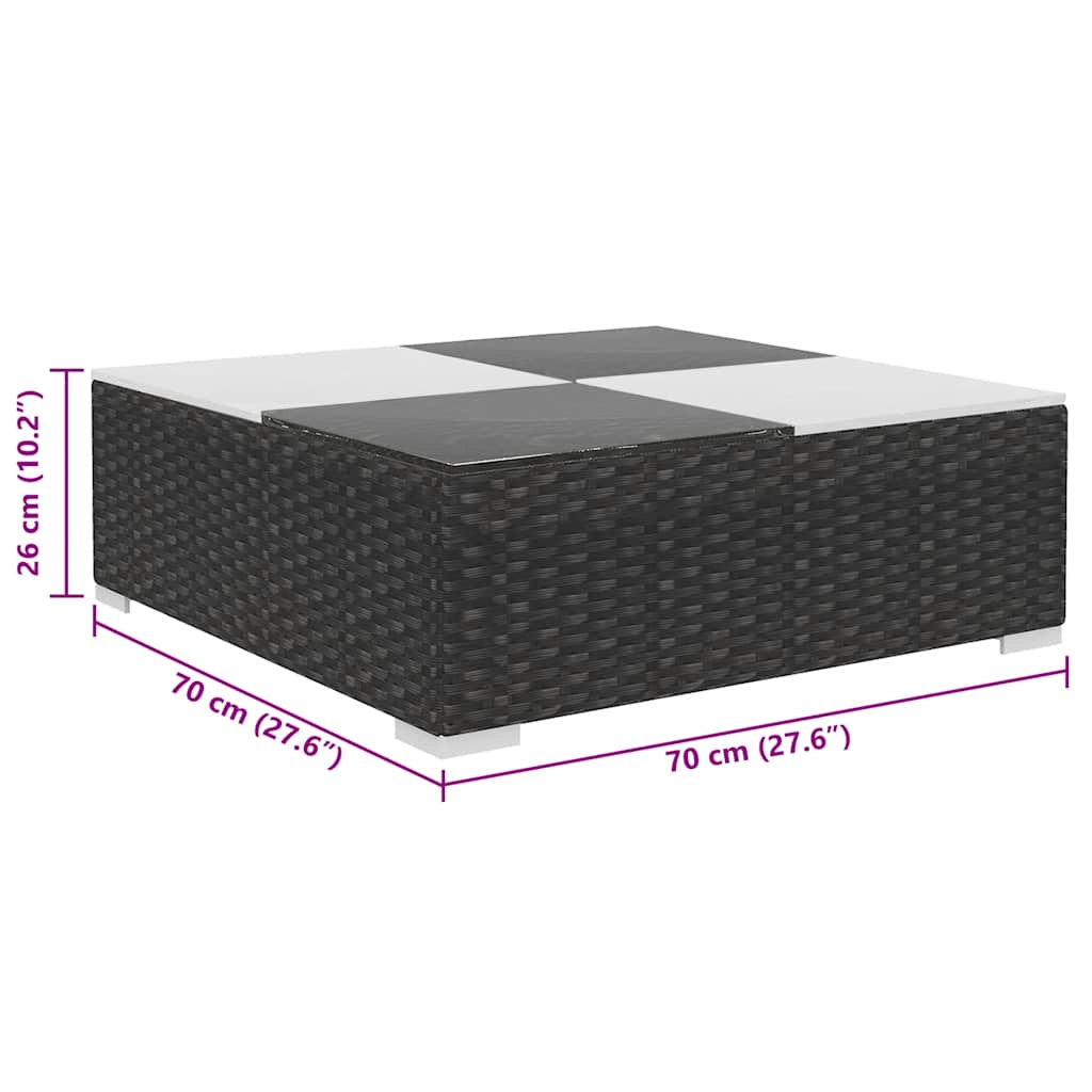 Set Divani da Giardino 8 pz con Cuscini in Polyrattan Nero - homemem39