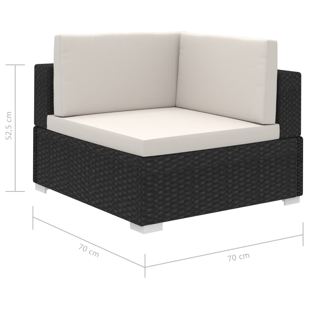 Set Divani da Giardino 12 pz con Cuscini in Polyrattan Nero - homemem39