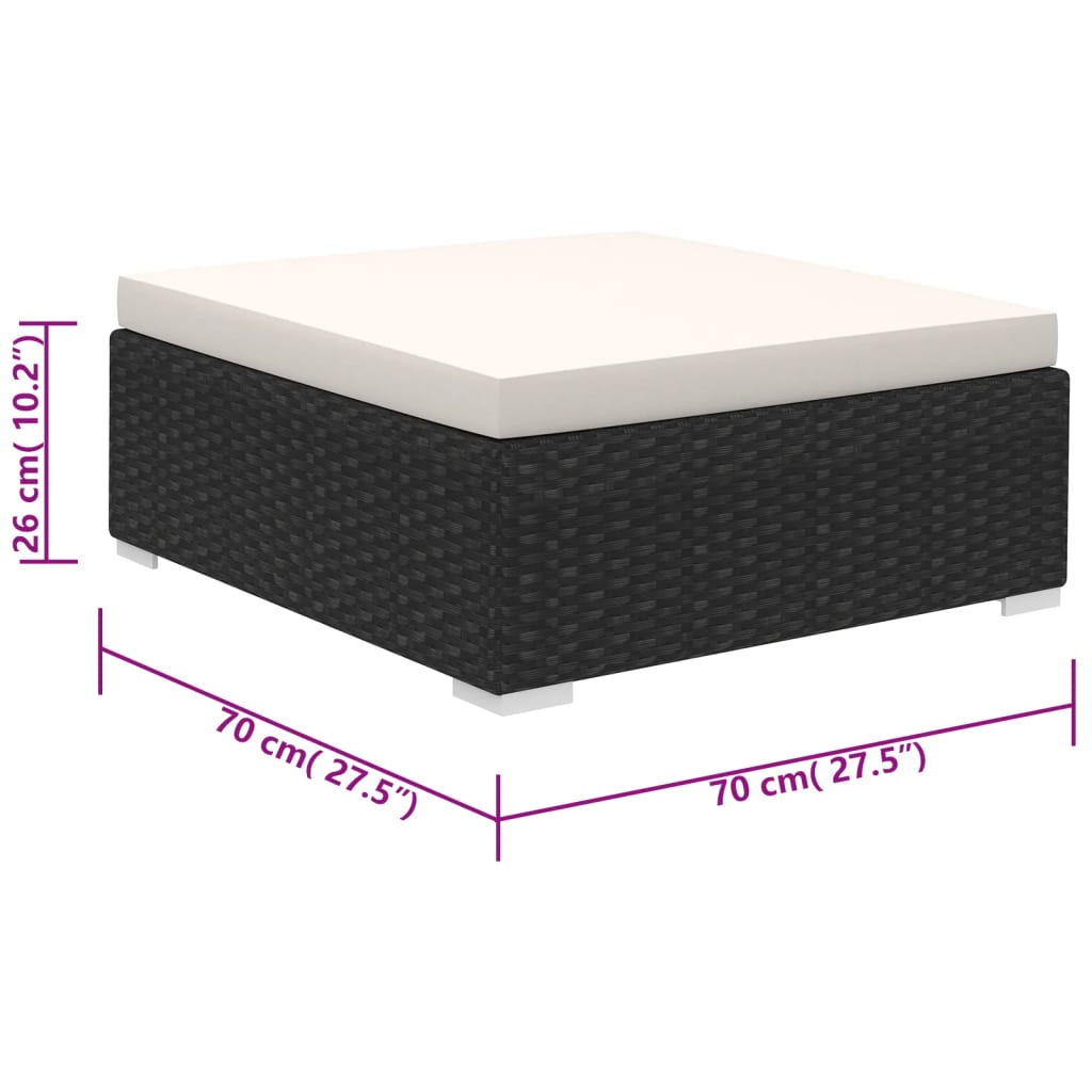 Set Divani da Giardino 6 pz con Cuscini in Polyrattan Nero - homemem39