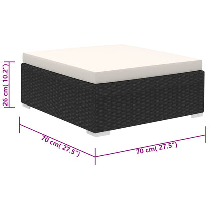 Set Divani da Giardino 6 pz con Cuscini in Polyrattan Nero - homemem39