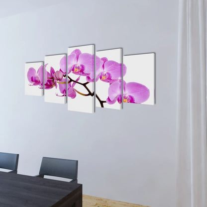 5 pz Set Stampa su Tela da Muro Orchidèa 200 x 100 cm - homemem39