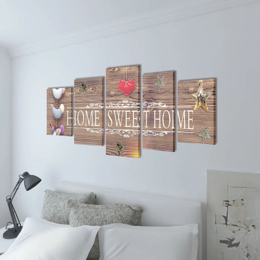 Set Stampa su Tela da Muro Home Sweet Home 200 x 100 cm - homemem39