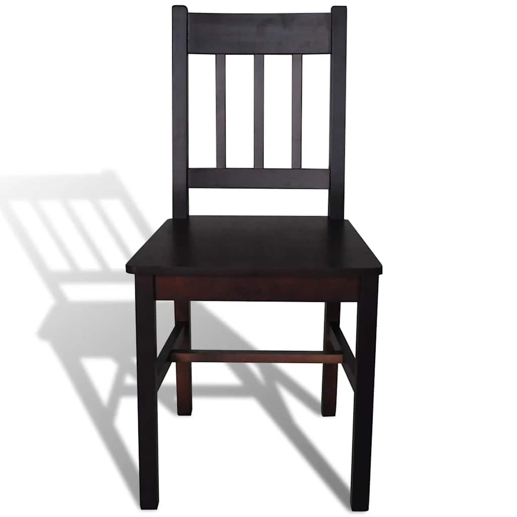 Sedie da Pranzo 2 pz Marrone Scuro in Legno di Pino | homemem39