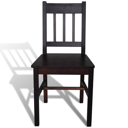 Sedie da Pranzo 2 pz Marrone Scuro in Legno di Pino | homemem39