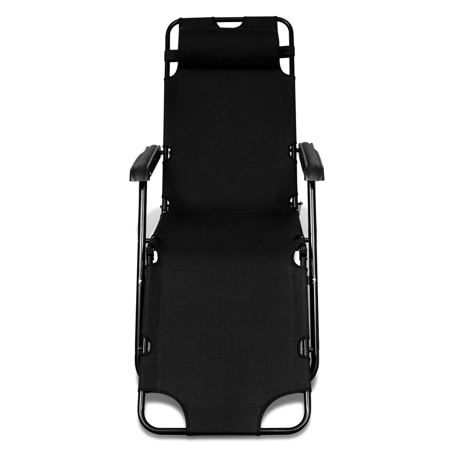 Sedia da Giardino Nero Tessuto