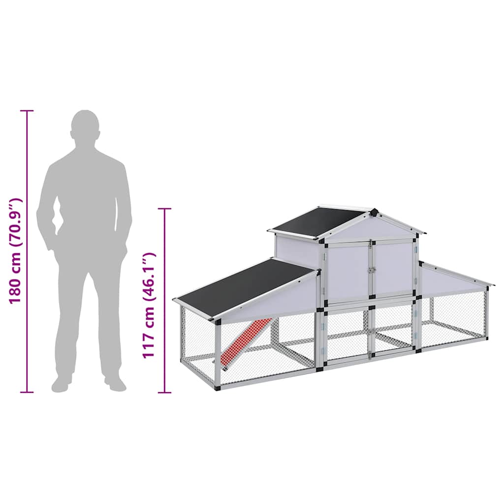 Pollaio con Rampe e Casetta di Nidificazione in Alluminio - homemem39