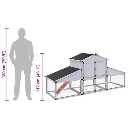 Pollaio con Rampe e Casetta di Nidificazione in Alluminio - homemem39