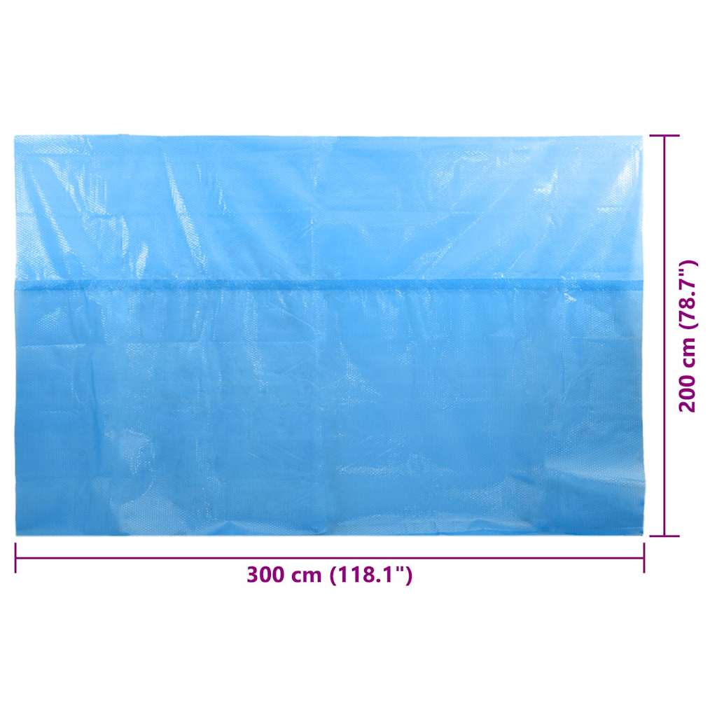Telo Copripiscina Solare Copertura Rettangolare PE 300 x 200 cm Blu