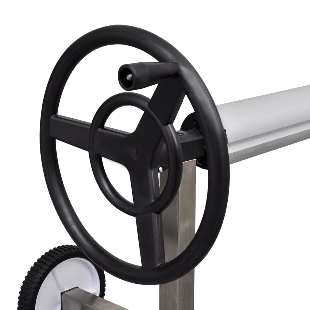 Rullo di Copertura per Piscina con Base in Acciaio Inox - homemem39