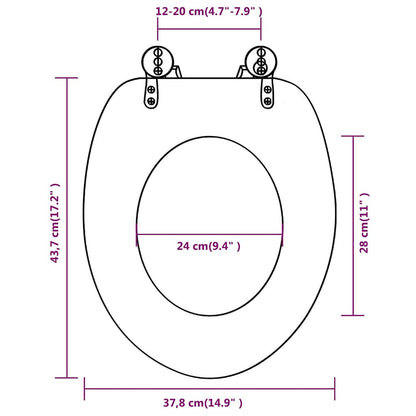 Coperchio da Toilette in MDF con Modello Legno Invecchiato