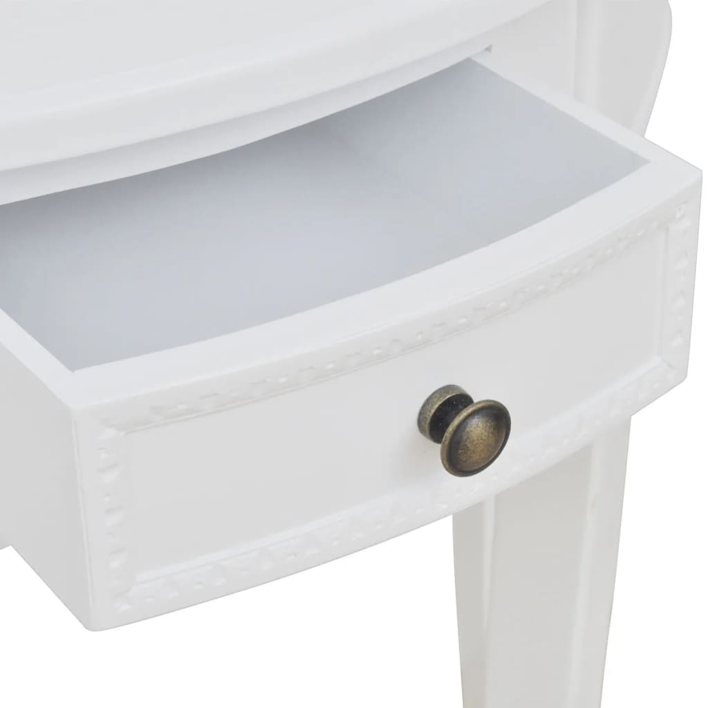 Tavolo Consolle con Cassetto Semicircolare Bianco | homemem39