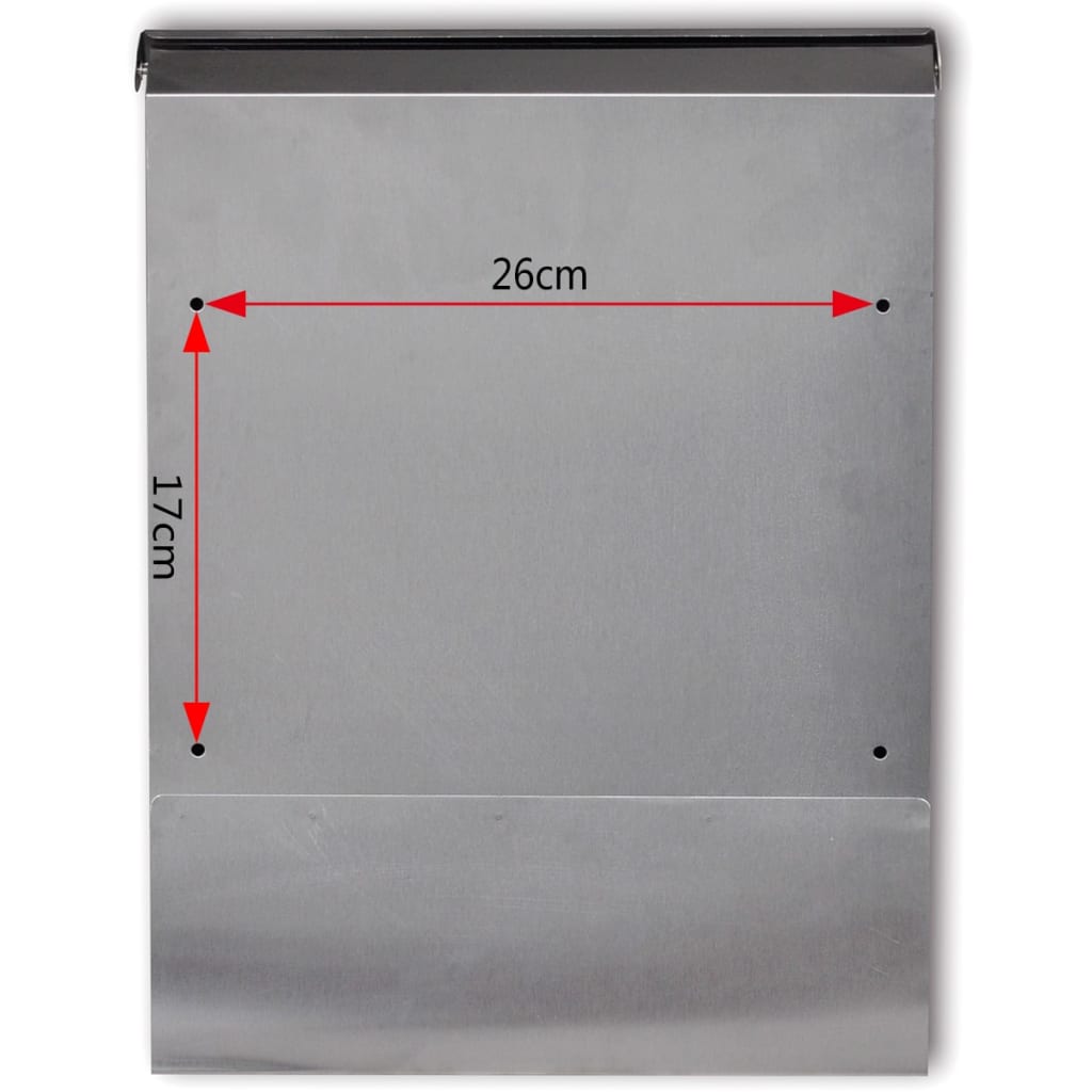 Casetta della posta in acciaio inossidabile 30 x 12 x 40 cm - homemem39