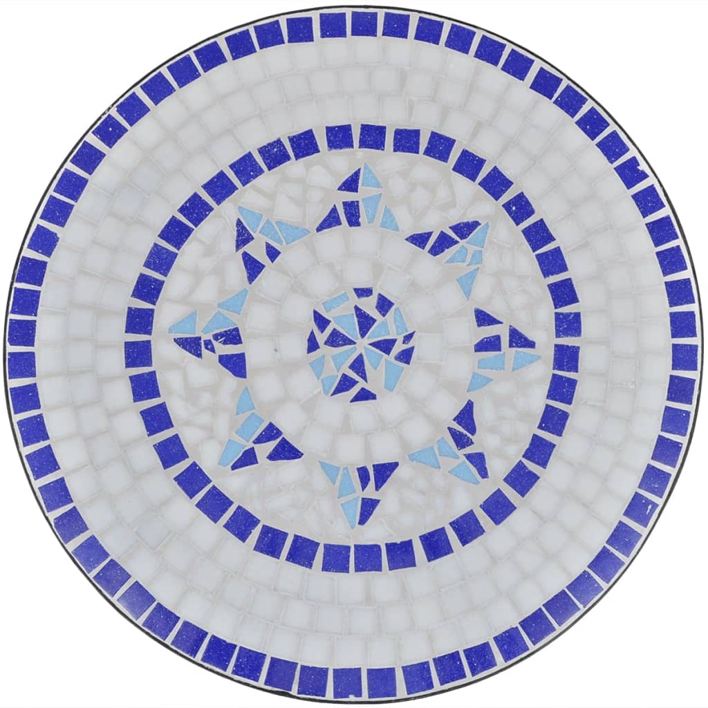 Tavolo da Bistrot Blu e Bianco 60 cm a Mosaico | homemem39
