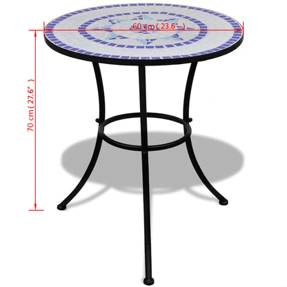 Tavolo da Bistrot Blu e Bianco 60 cm a Mosaico | homemem39