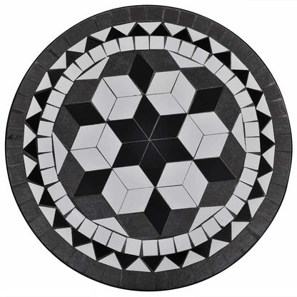 Tavolo da Bistrot Nero e Bianco 60 cm a Mosaico | homemem39