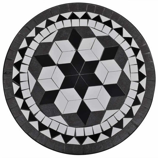 Tavolo da Bistrot Nero e Bianco 60 cm a Mosaico | homemem39