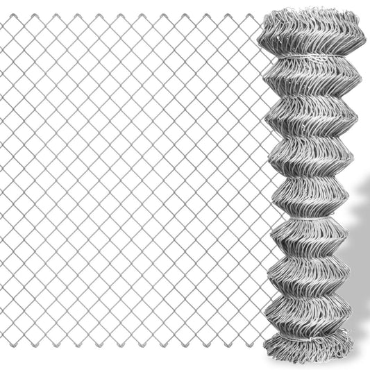 Galvanized Steel Mesh Fence 25x1.5 m Silver